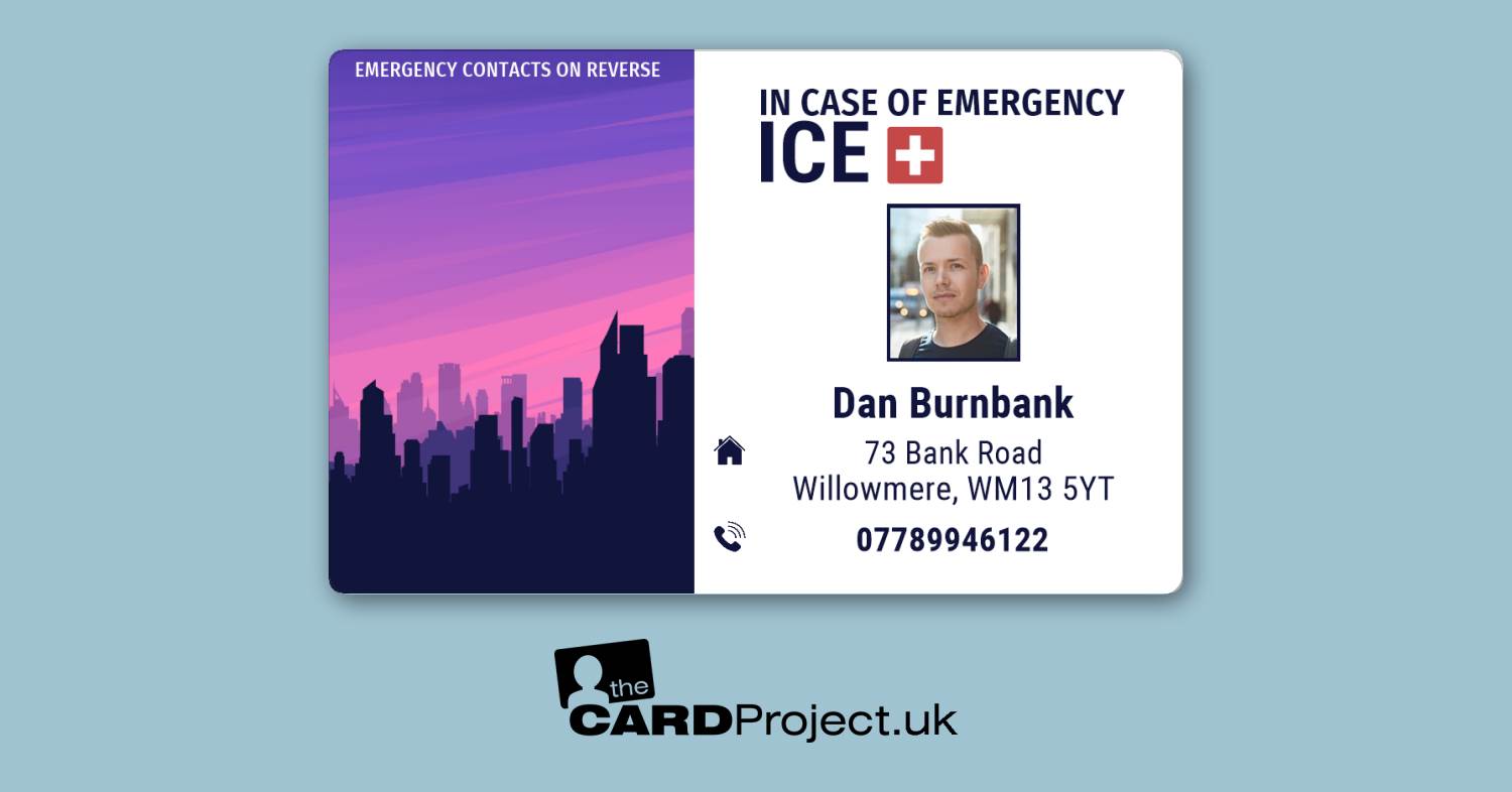 Purple Skyline ICE Photo ID Card (FRONT)